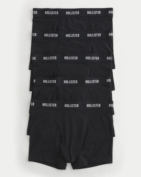 Classic Length Fly Front Boxer Brief 5-Pack, Black view 1