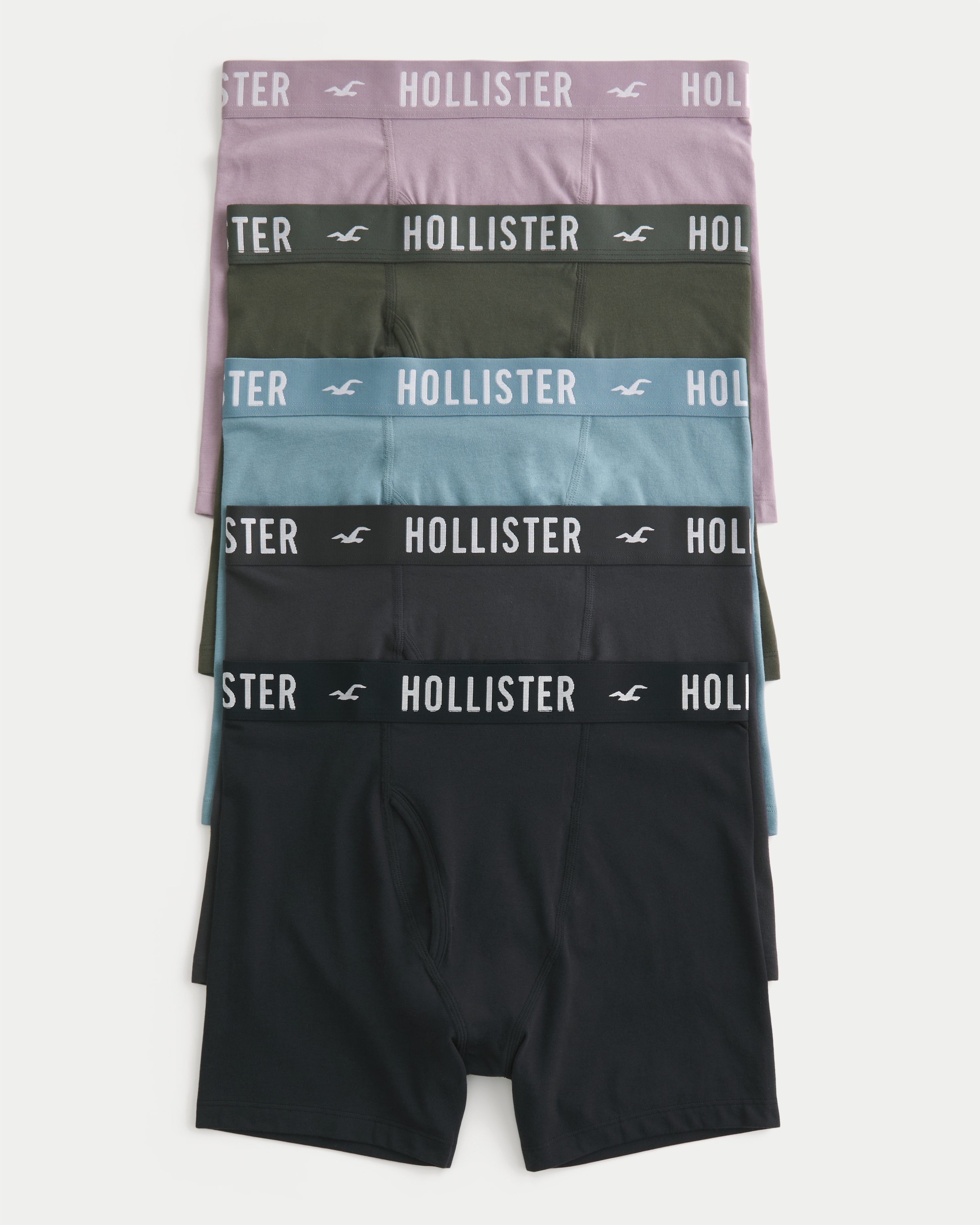 Hollister Longer-length Fly Front Boxer Brief 5-pack In Multi