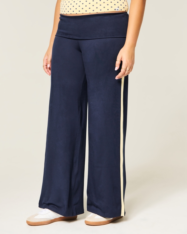 Active Recharge Wide-Leg Track Pants, Navy view 2