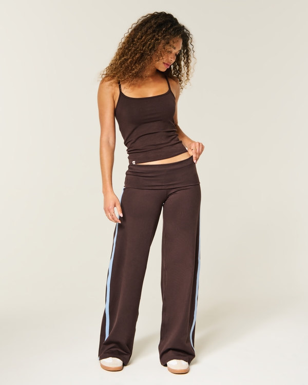 Active Recharge Wide-Leg Track Pants, Espresso view 1
