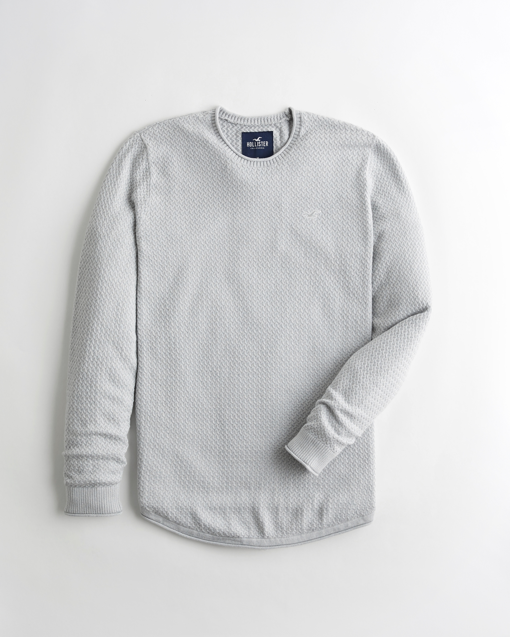 cable crewneck sweater hollister