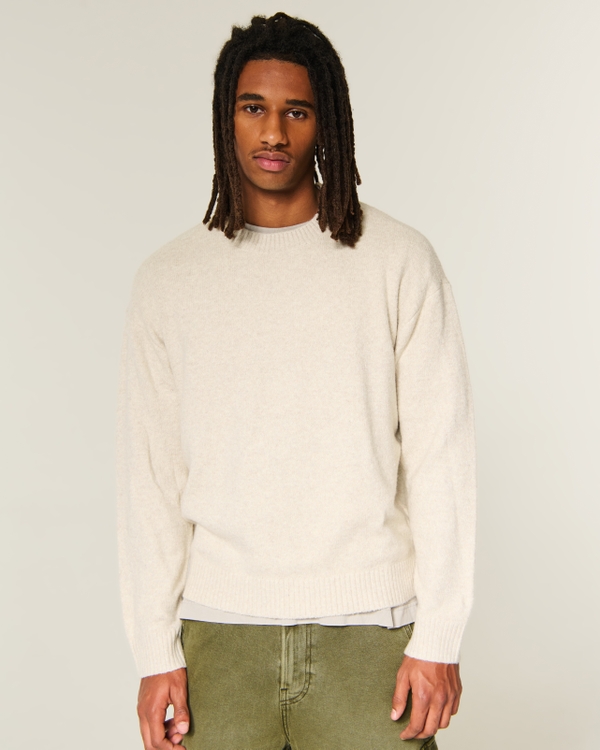 Boxy Fuzzy Crew Sweater