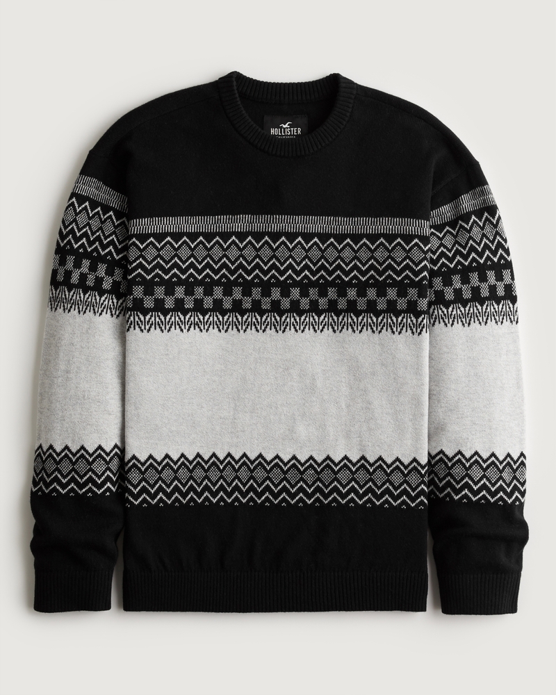 Men's Pattern Crew Sweater Men's Sale