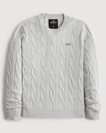 In de genade van Kosten kwaad Men's Cable-Knit Crew Sweater | Men's Sale | HollisterCo.com