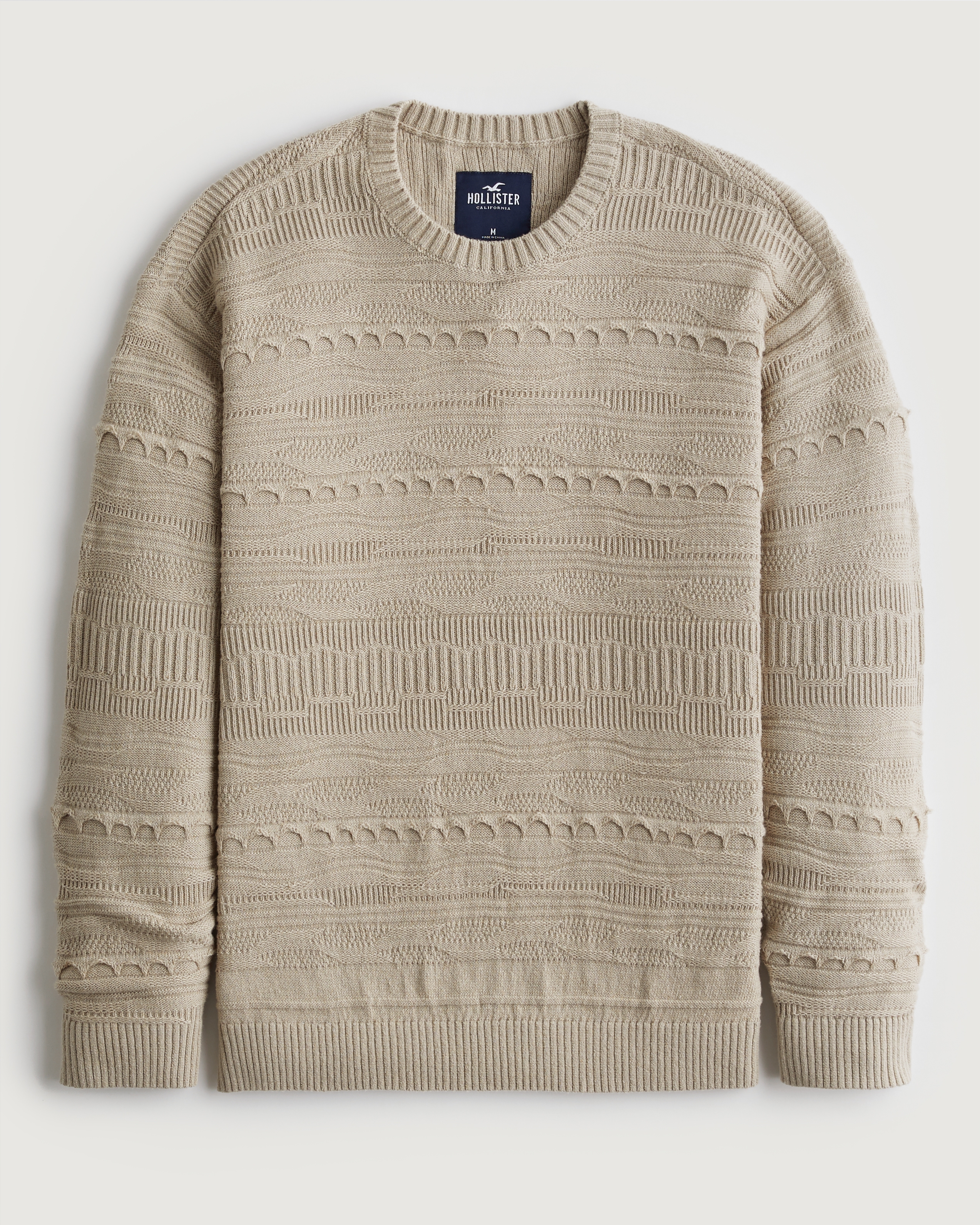 Knit Pattern Crew Sweater