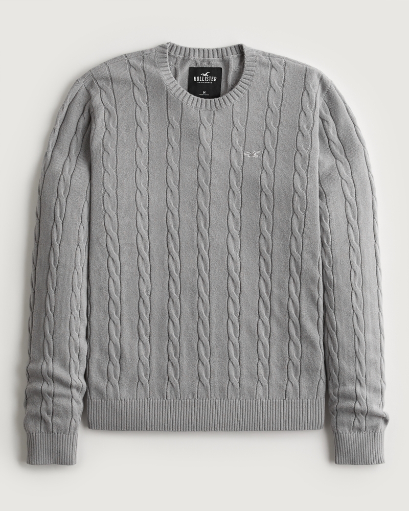 Men's CableKnit Logo Icon Crew Sweater Men's Sale