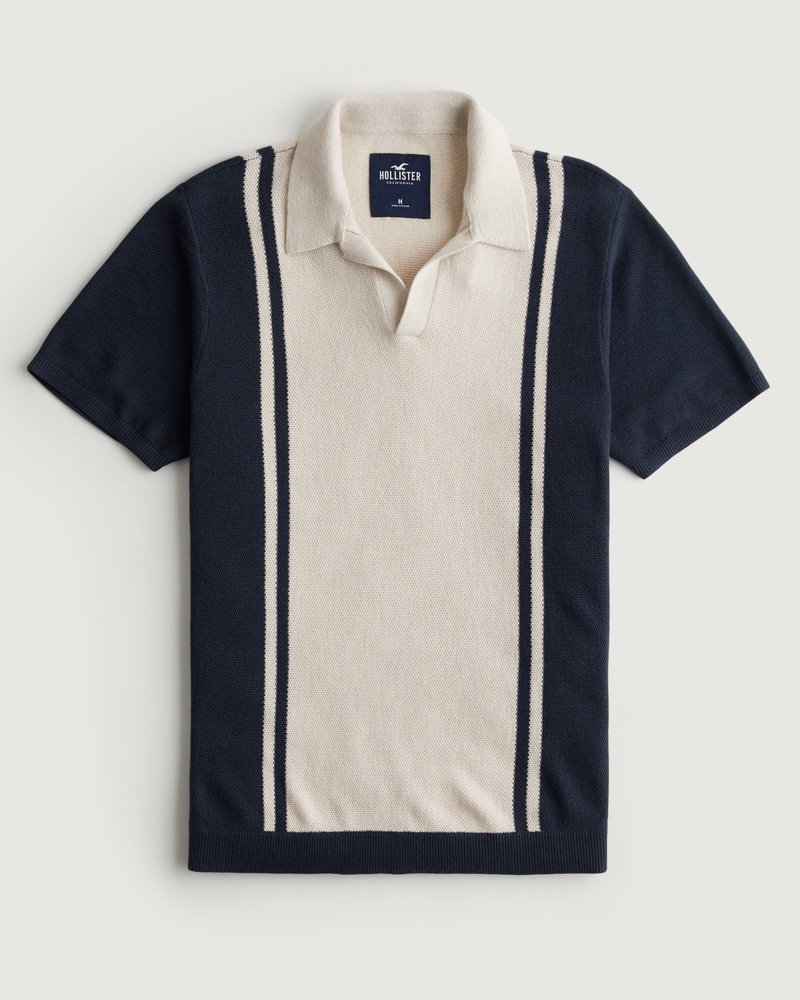 Men's Johnny Collar Pattern Sweater Polo | Men's Tops | HollisterCo.com