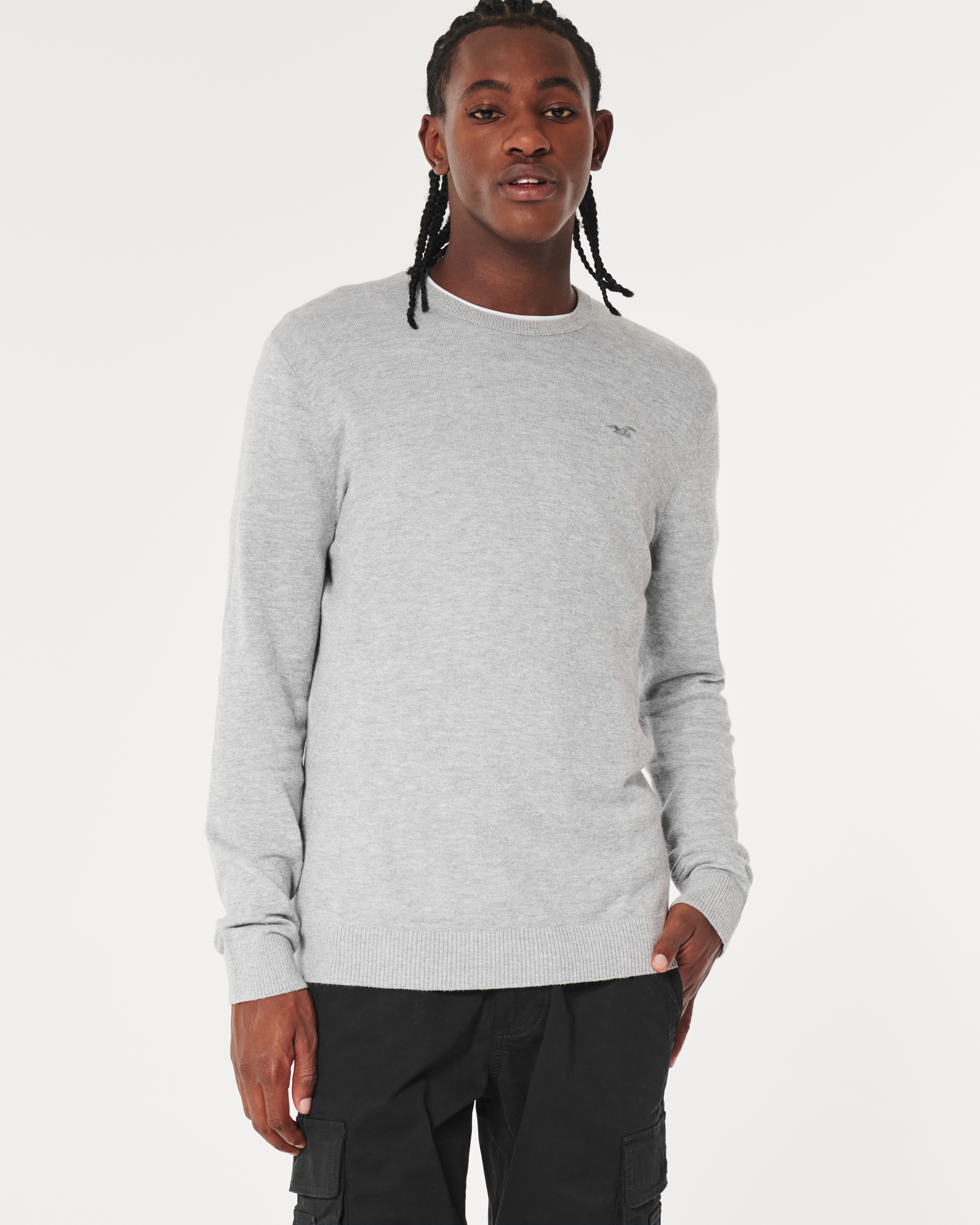 Men's Long-Sleeve Icon Crew Sweater | Men's Tops | HollisterCo.com