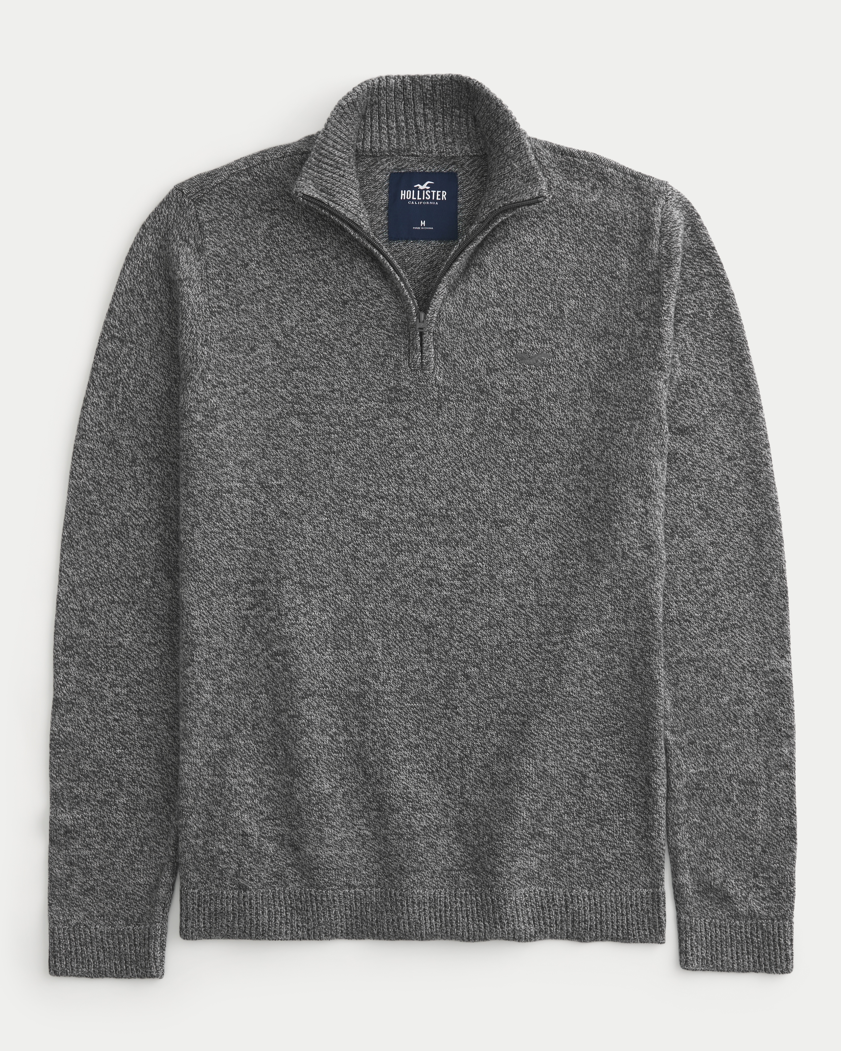 Men's Mock-Neck Quarter-Zip Sweater | Men's Tops | HollisterCo.com