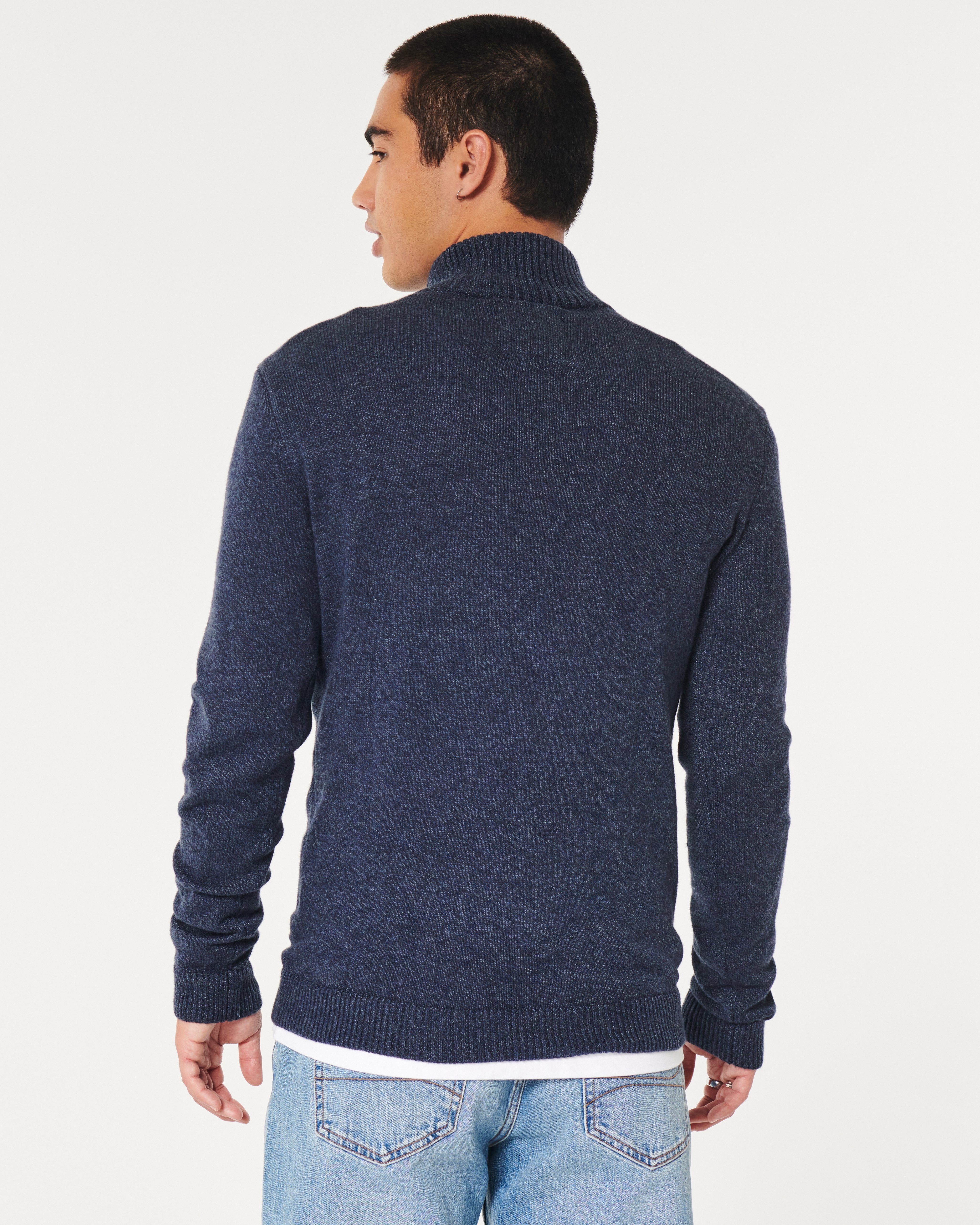 Men's Mock-Neck Quarter-Zip Sweater | Men's Tops | HollisterCo.ca