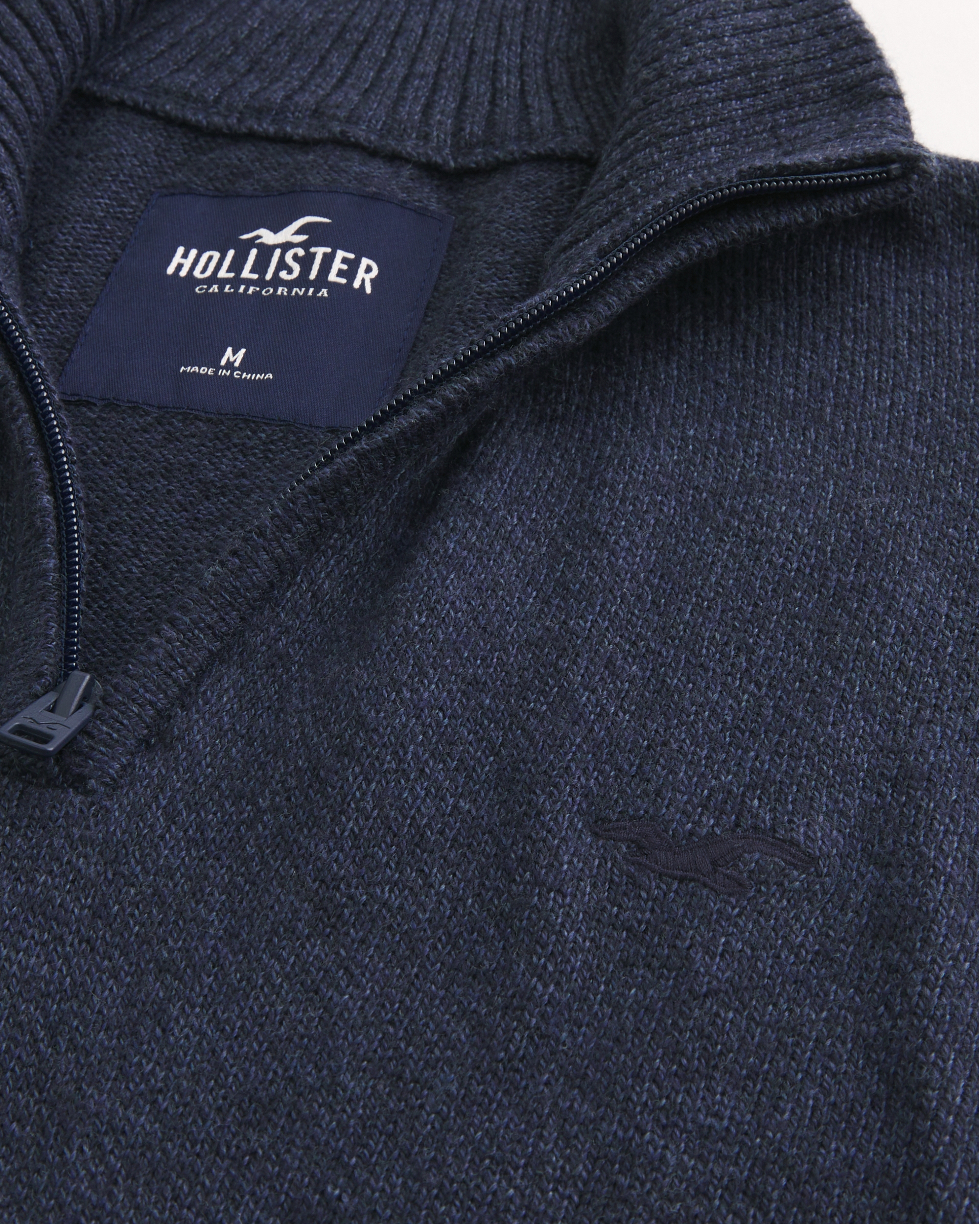 Men's Mock-Neck Quarter-Zip Sweater | Men's Tops | HollisterCo.com