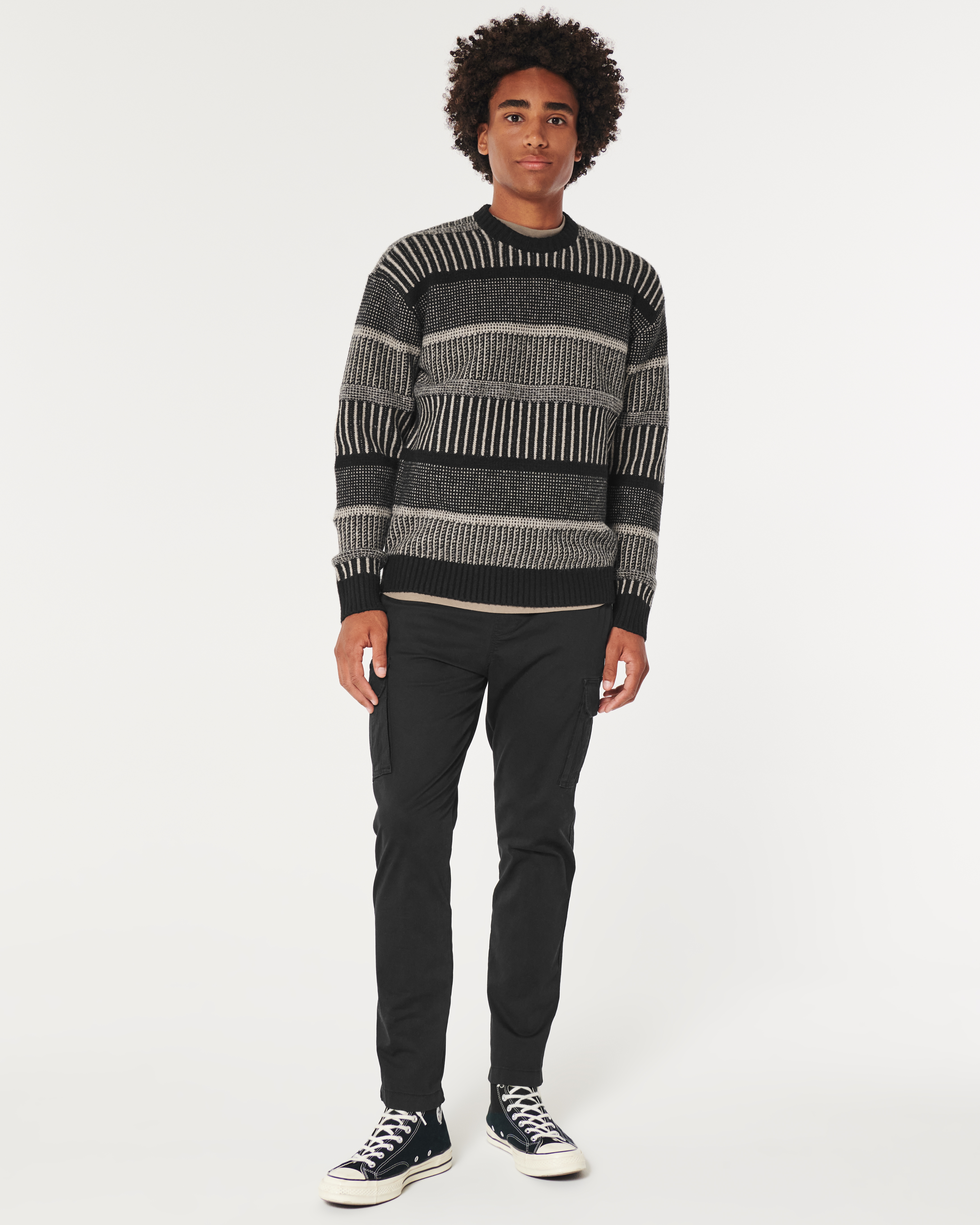 Hollister textured crewneck on sale sweater