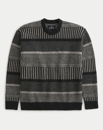 Easy Textured Crew Sweater - Wishupon
