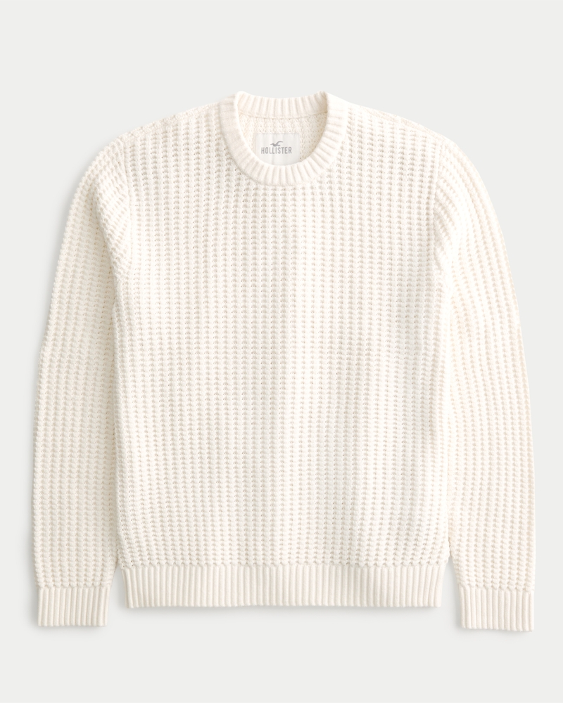 Men's Waffle Crew Sweater | Men's Tops | HollisterCo.com