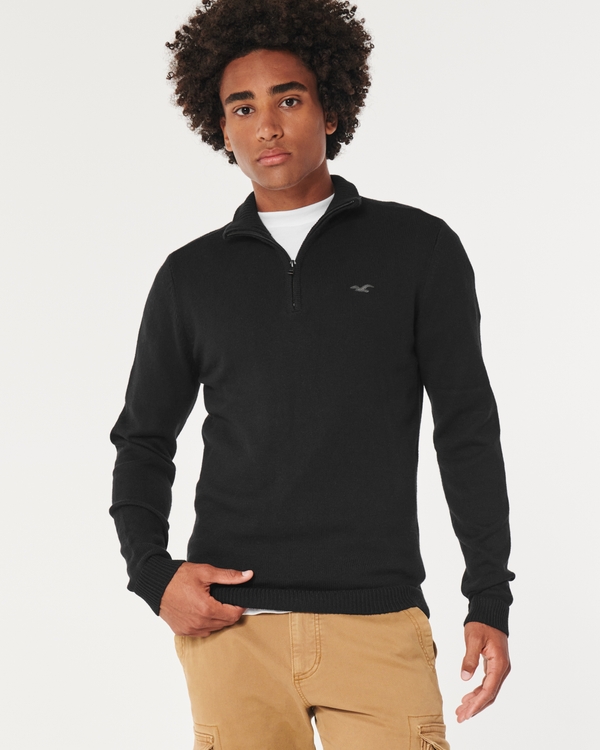 Quarter-Zip Icon Sweater, Black