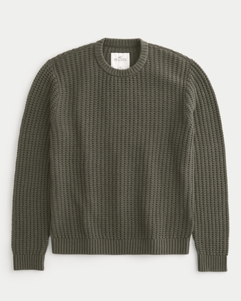 Hollister textured crewneck sweater on sale