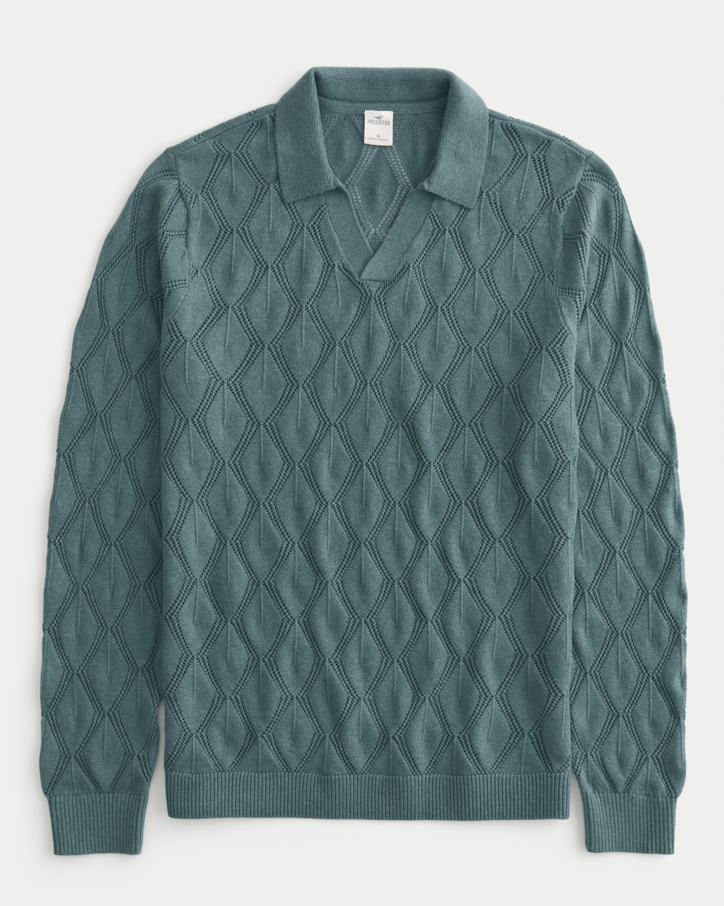 Open-Stitch Sweater Polo