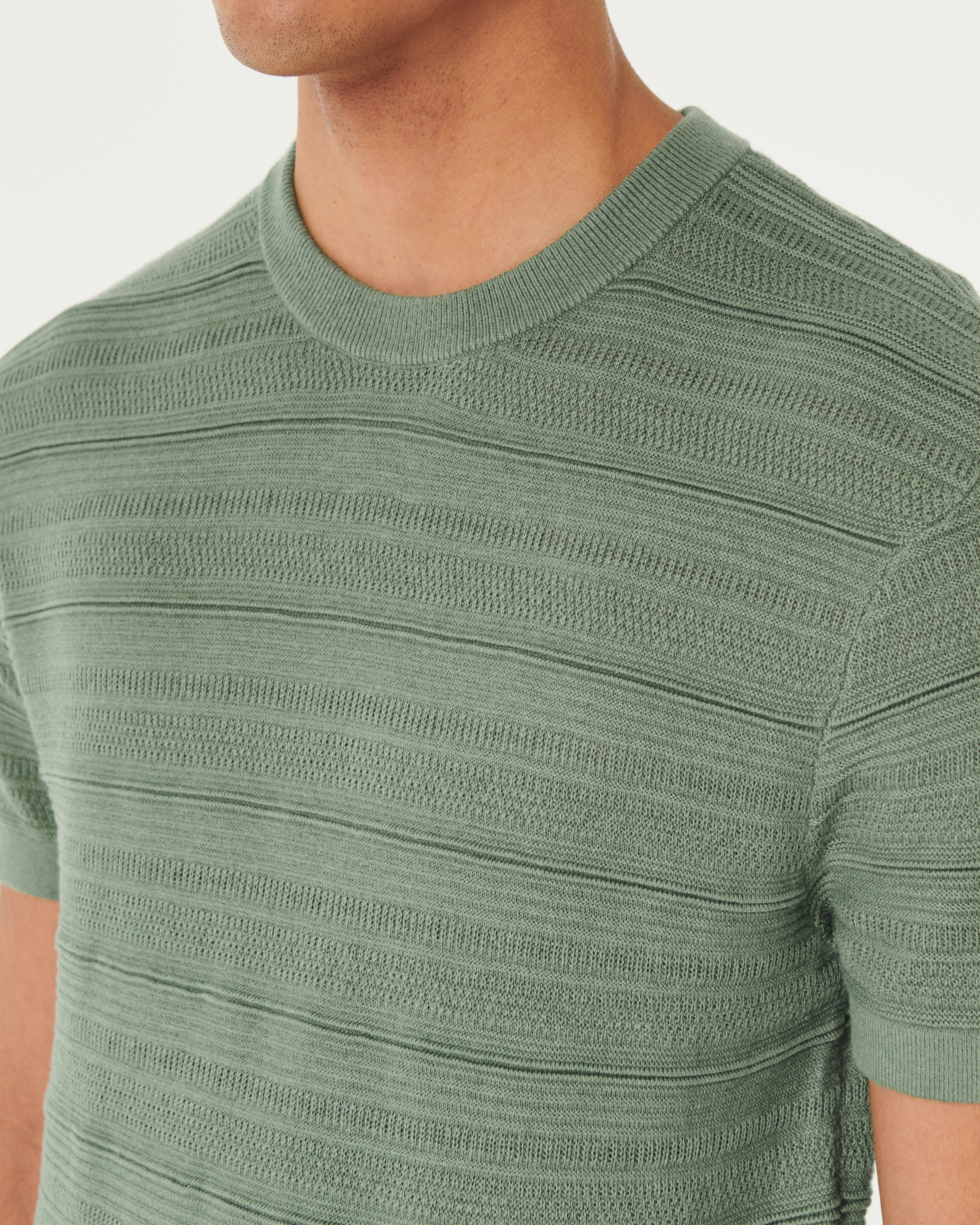 Relaxed Sweater-Knit Crew T-Shirt