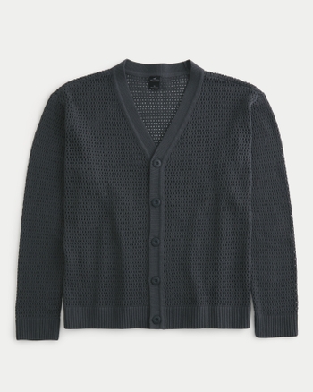 Men s Relaxed Open Stitch Cardigan Men s Sale HollisterCo