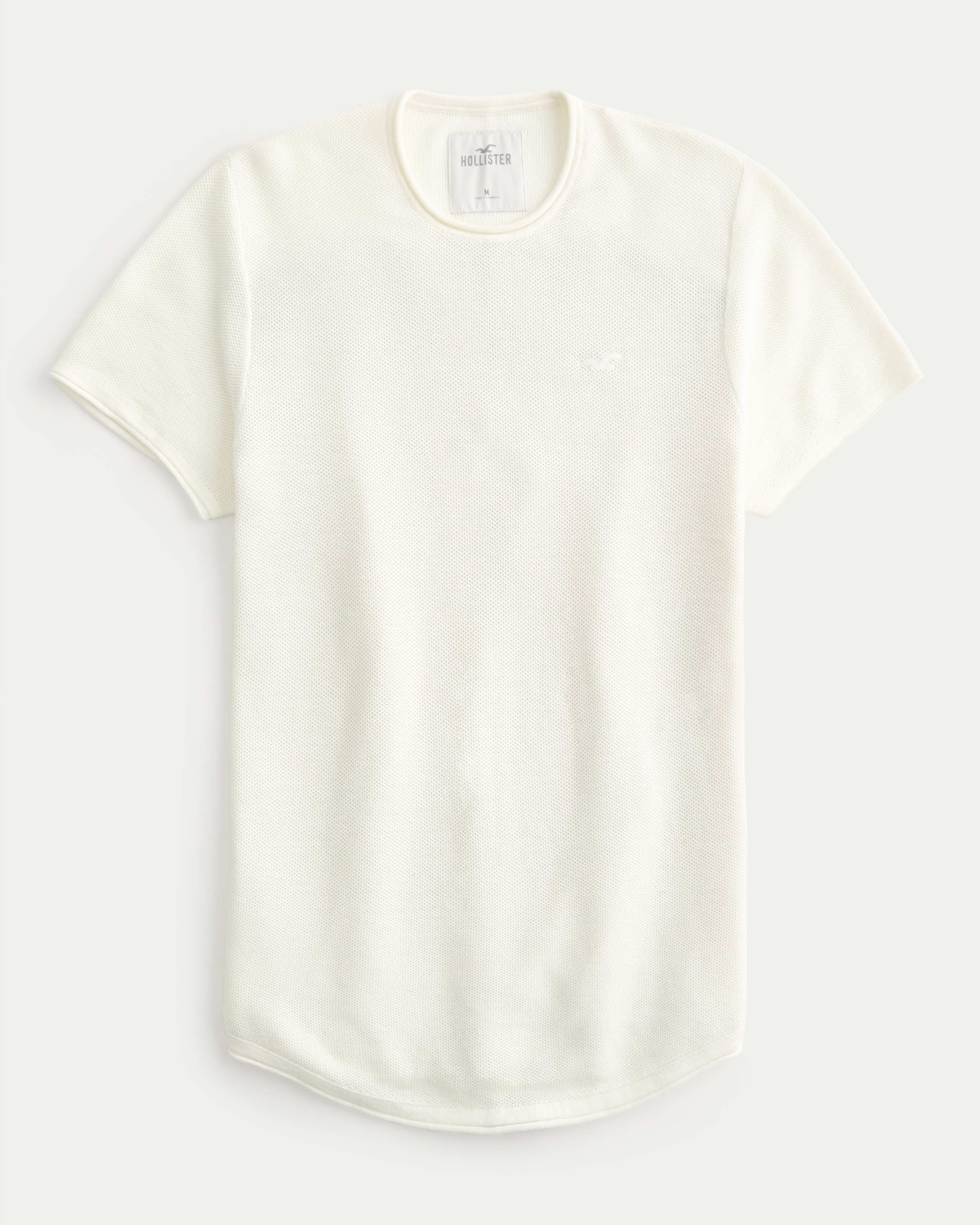 Hollister must have collection curved hem tee best sale