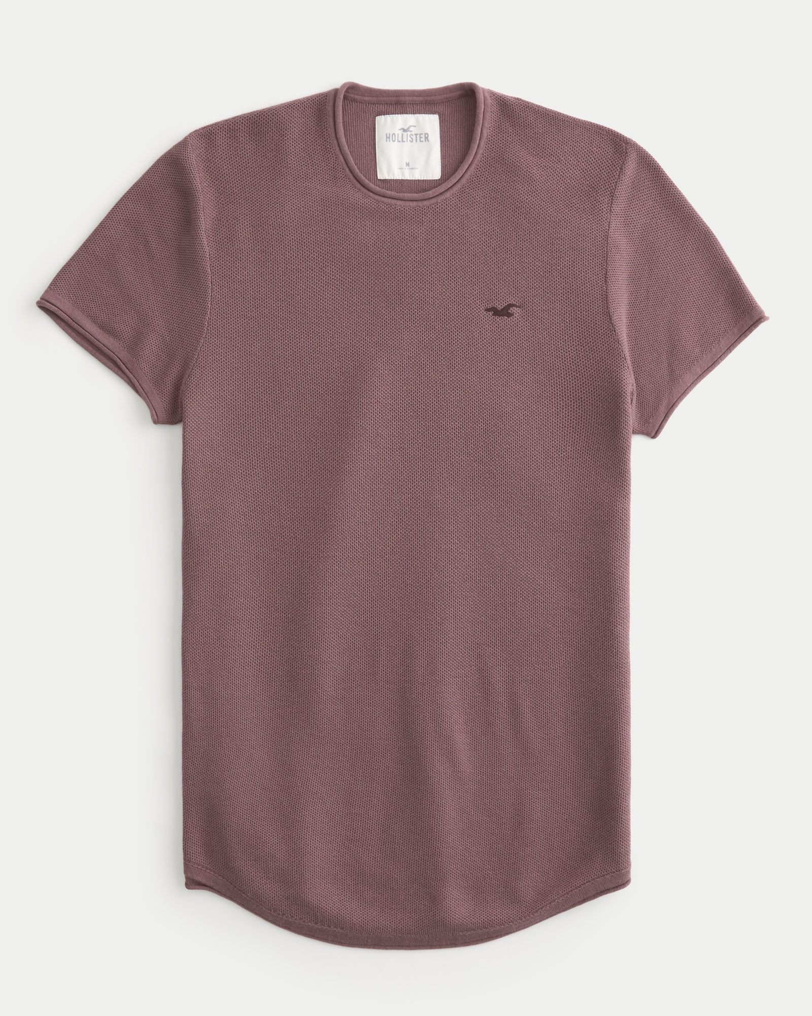 curved hem t shirt hollister