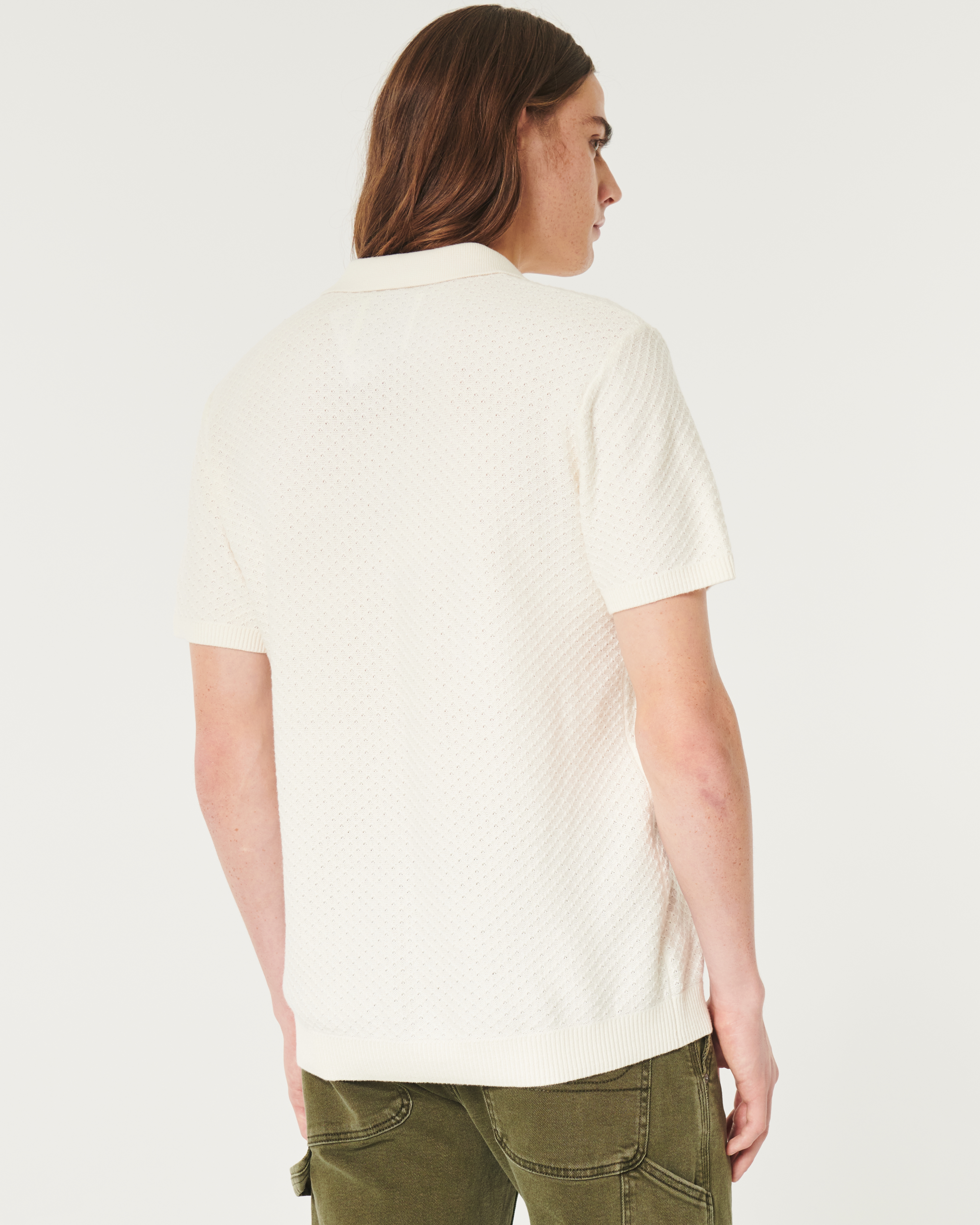 Short-Sleeve Sweater Polo