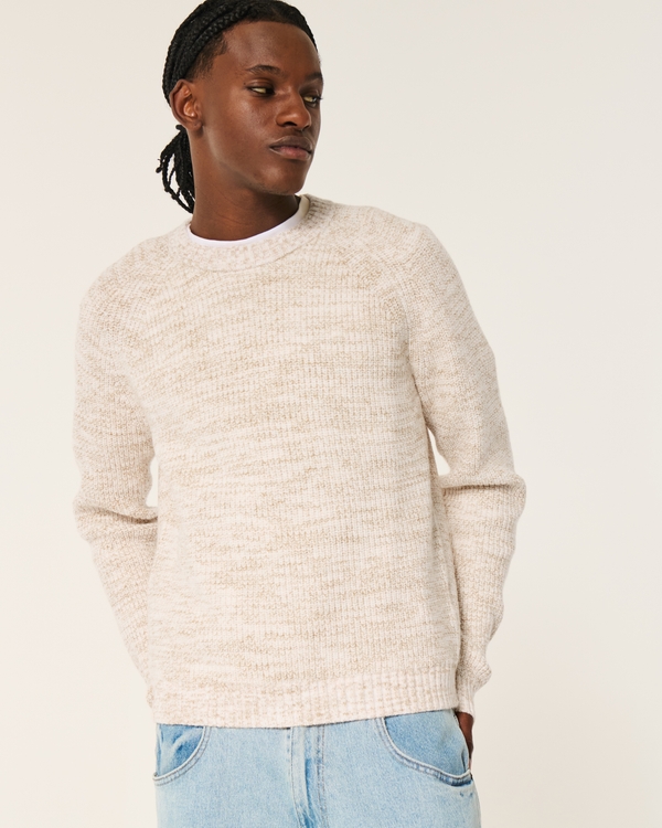 Relaxed Crew Sweater, Heather Tan view 1
