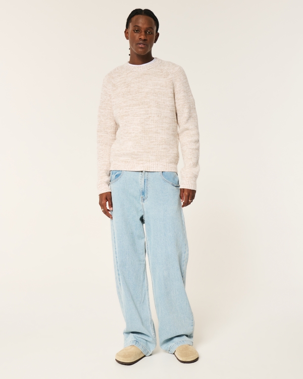 Relaxed Crew Sweater, Heather Tan view 2