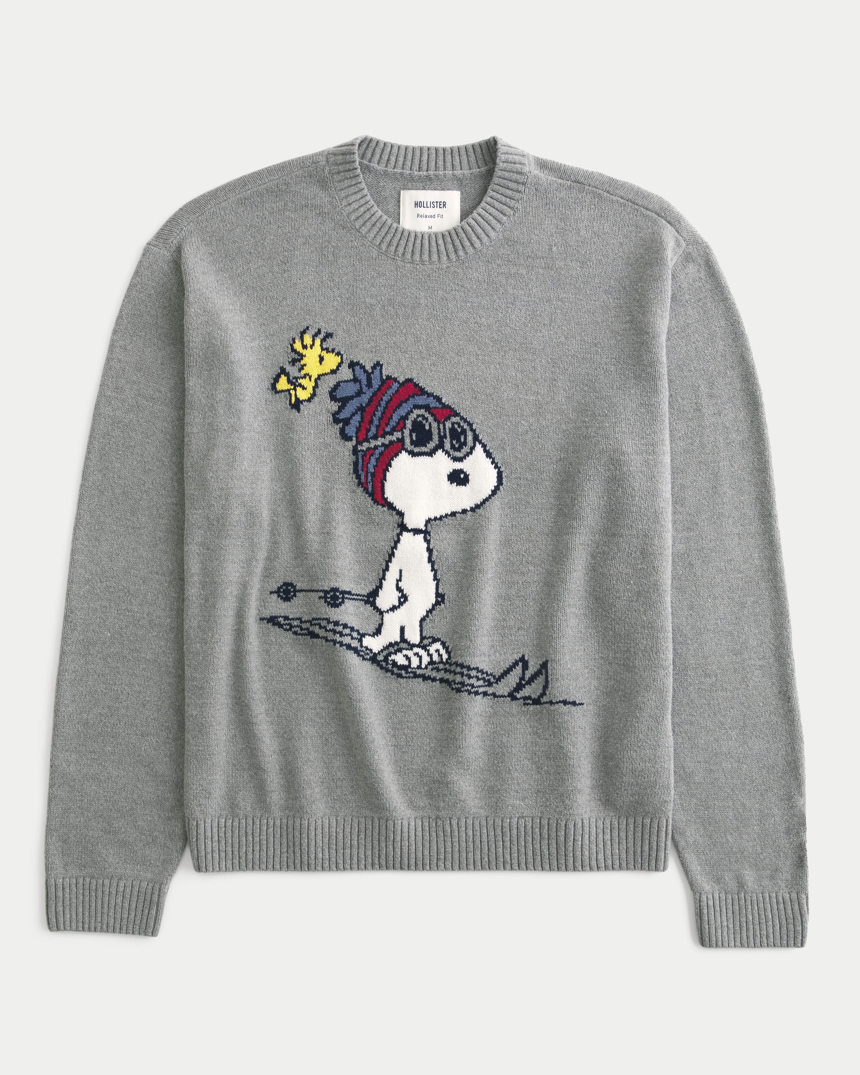 Relaxed Snoopy Graphic Crew Sweater