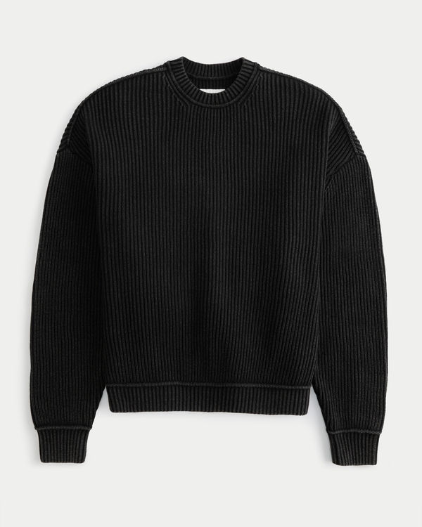 Boxy Washed Crew Sweater