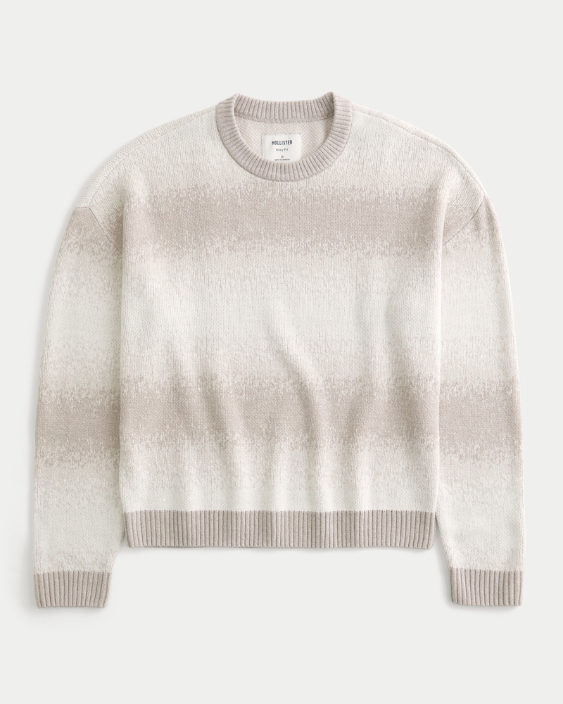 Boxy Ombre Stripe Crew Sweater