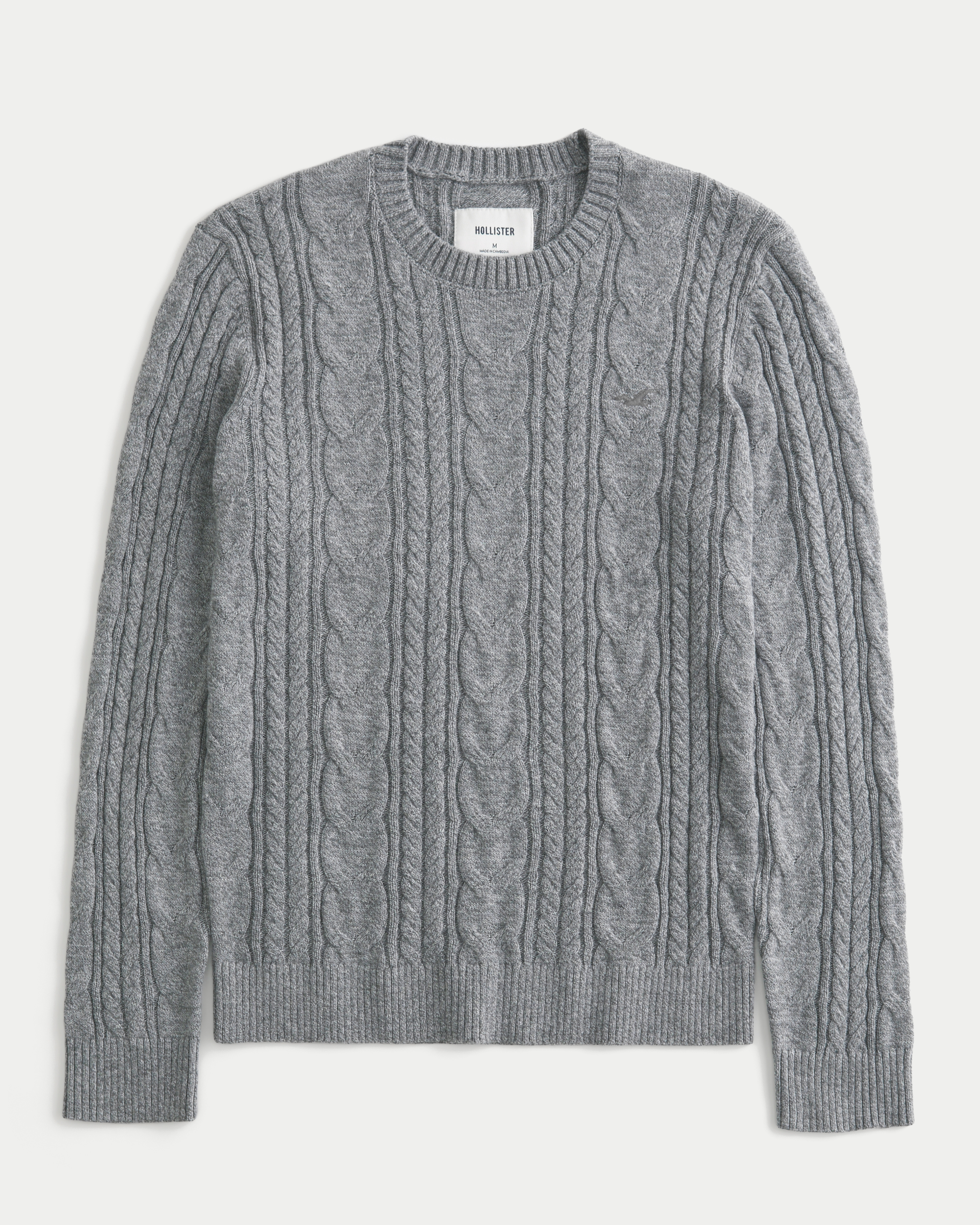 Men's Lightweight Cable-Knit Crew Sweater | Men's Tops 