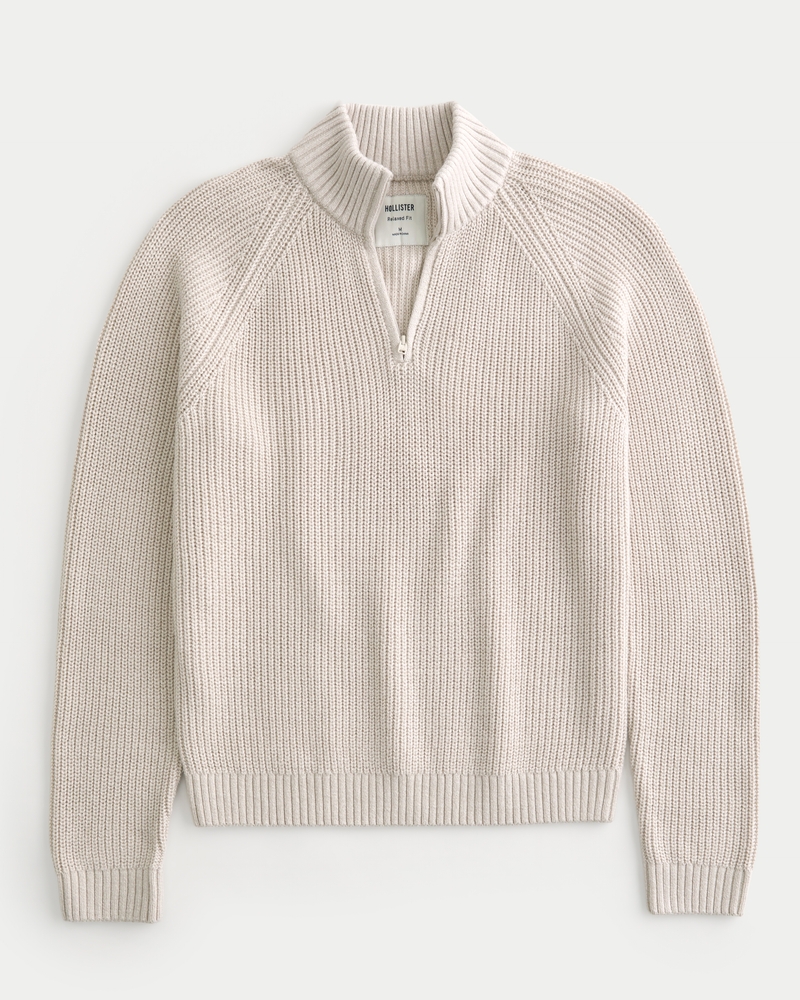 Men's Relaxed Midweight Quarter-Zip Sweater | Men's Tops 