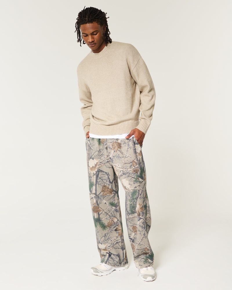 Boxy Airspun Knit Crew Sweater