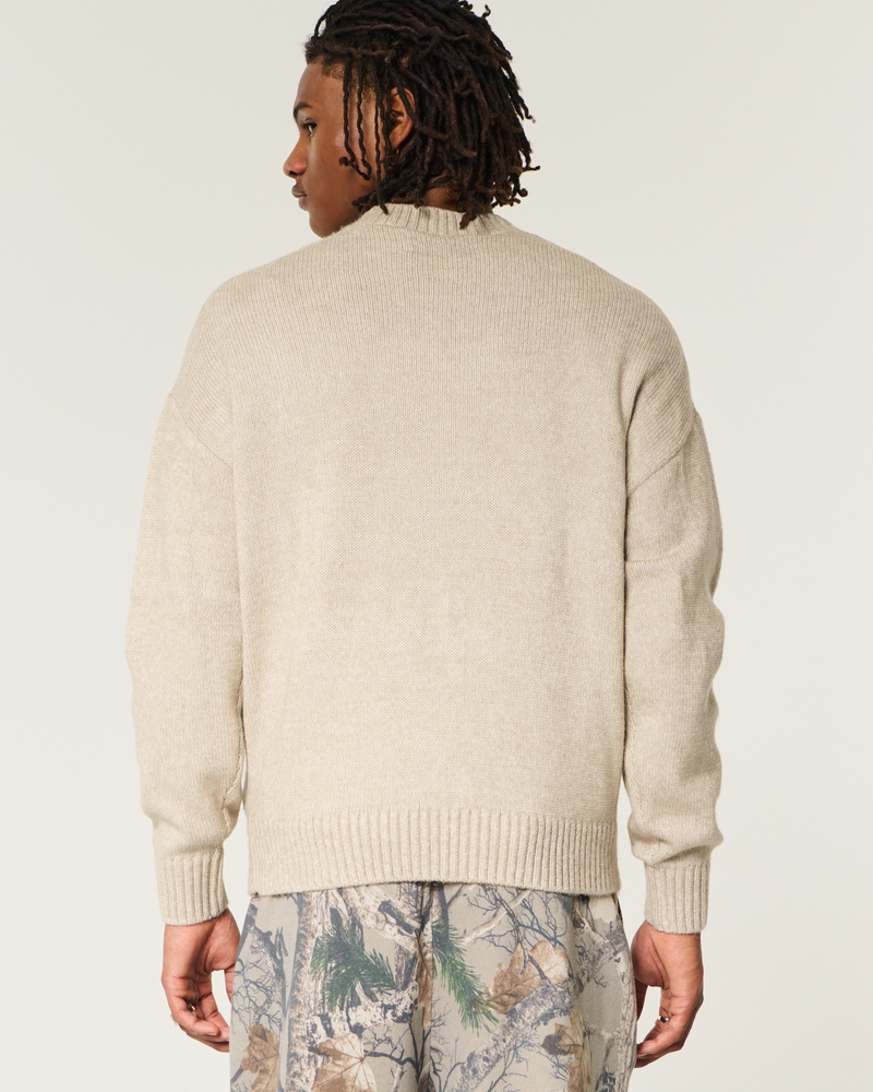 Boxy Airspun Knit Crew Sweater