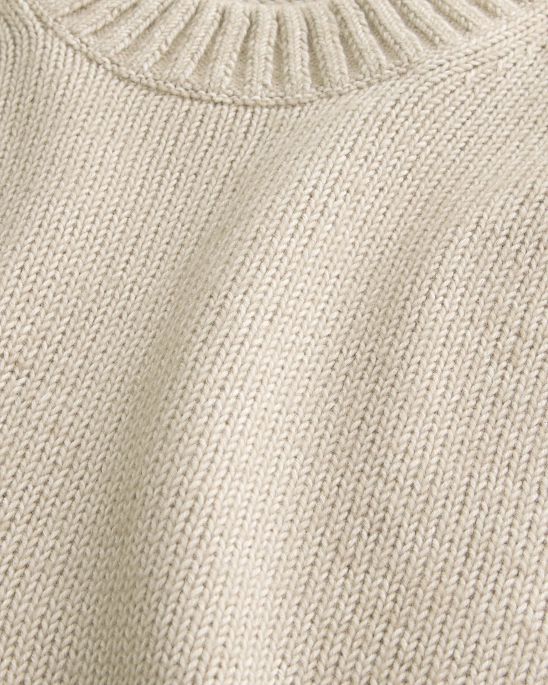 Boxy Airspun Knit Crew Sweater