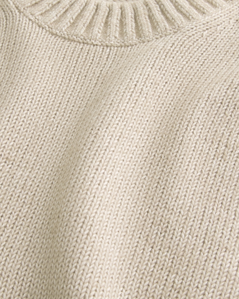 Boxy Airspun Knit Crew Sweater