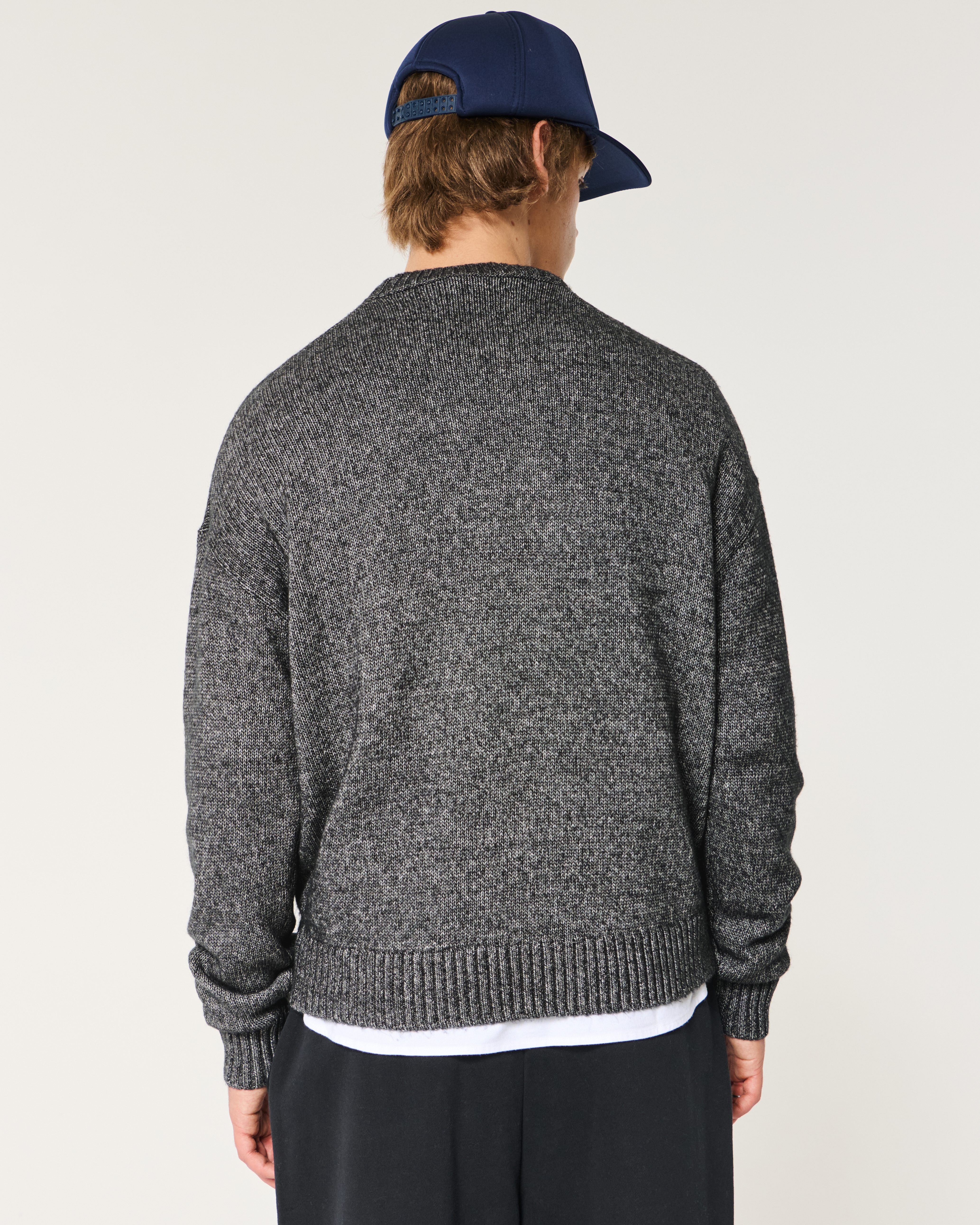 Men's Boxy Airspun Knit Crew Sweater | Men's Tops