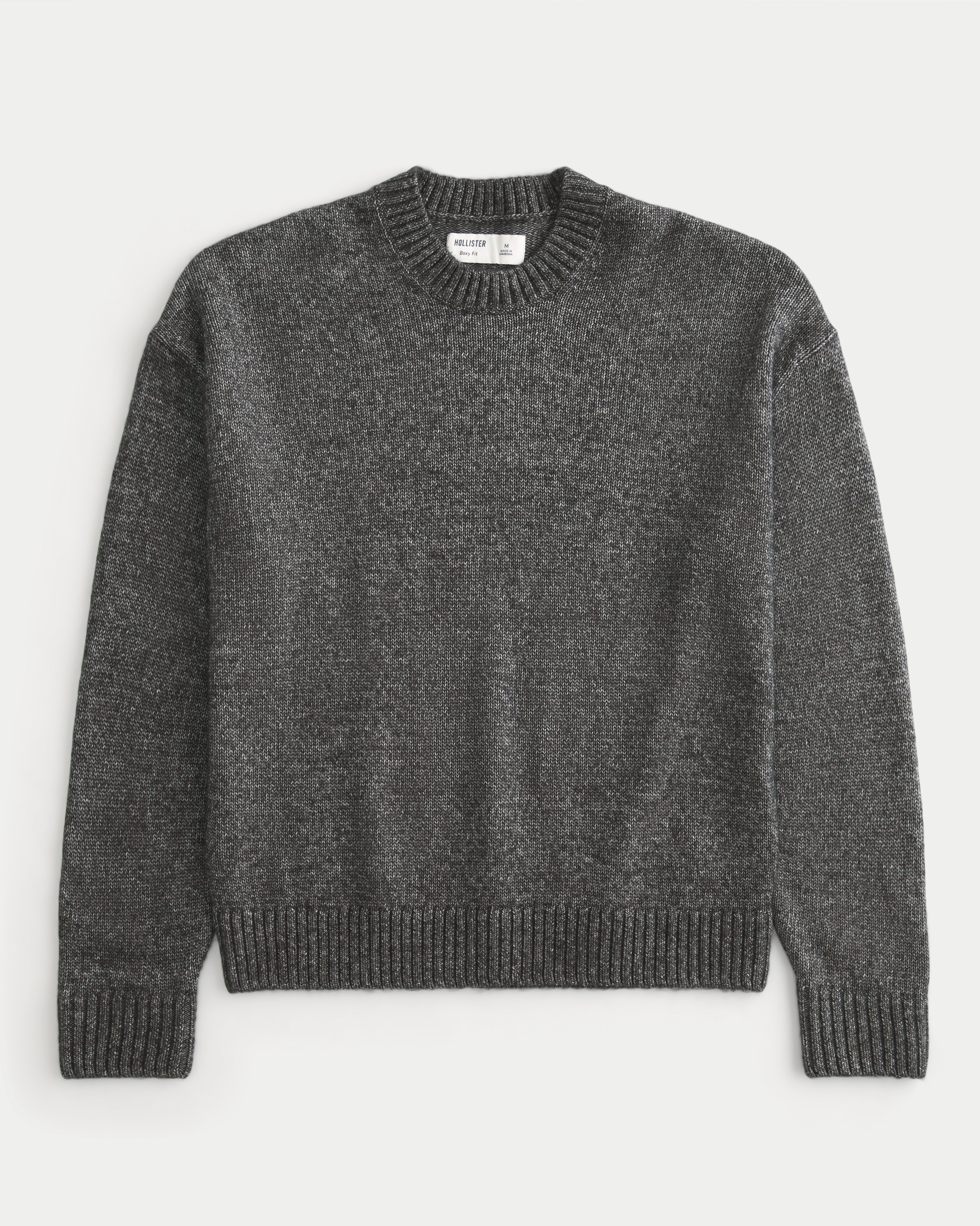 Boxy Airspun Knit Crew Sweater