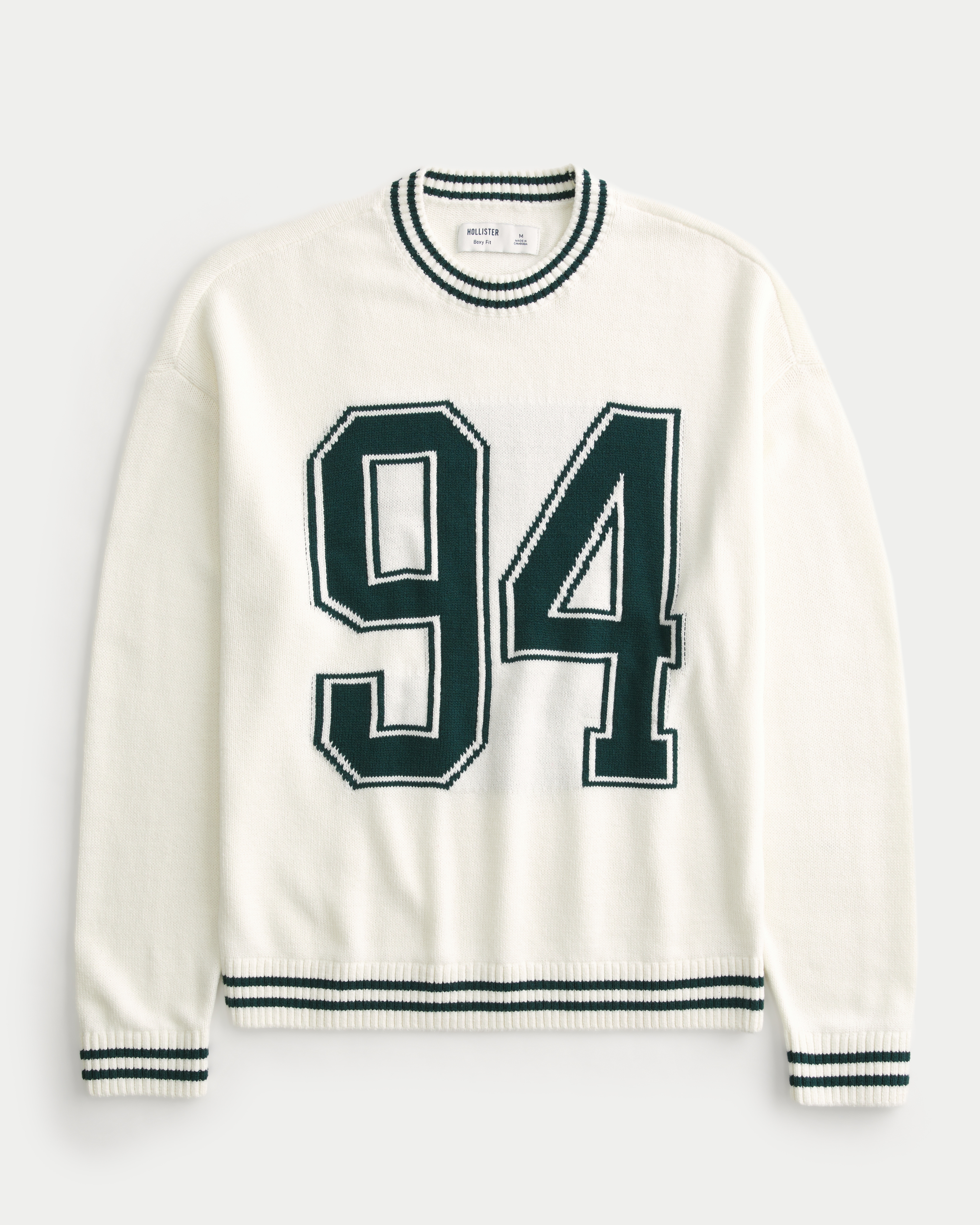 Boxy Varsity Crew Sweater