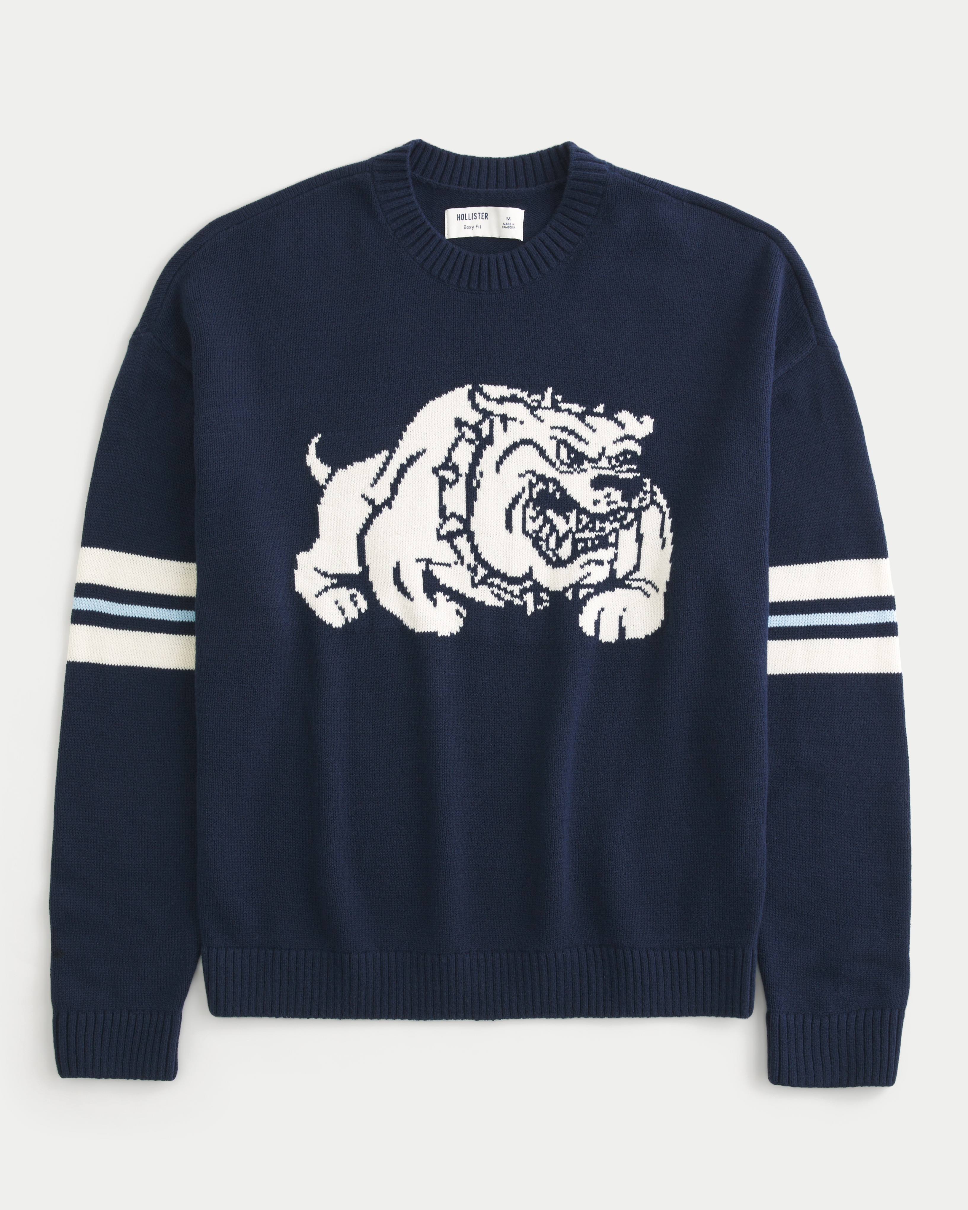 Boxy Bulldog Graphic Crew Sweater