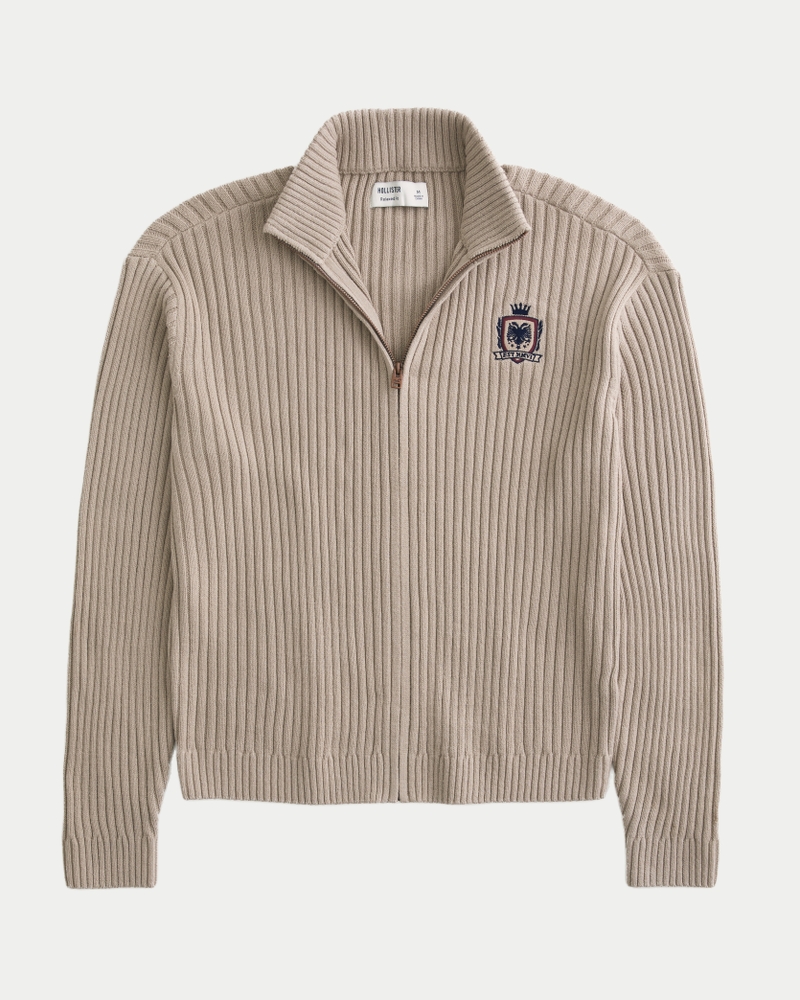 Men's Relaxed Zip-Up Mock-Neck Sweater | Men's Clearance Men's Relaxed Zip-Up Mock-Neck Sweater | Men's Clearance