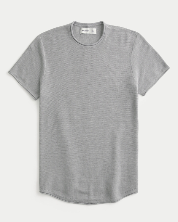 Relaxed Icon Crew Sweater T-Shirt, Light Heather Gray view 1