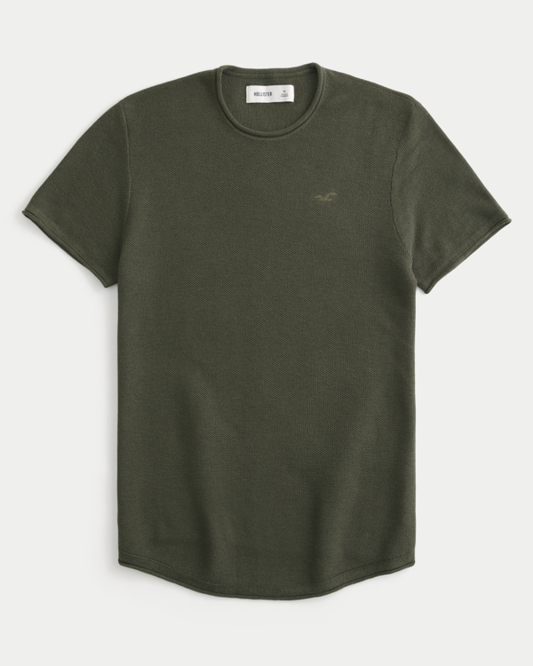 Relaxed Icon Crew Sweater T-Shirt, Dark Heather Olive view 1