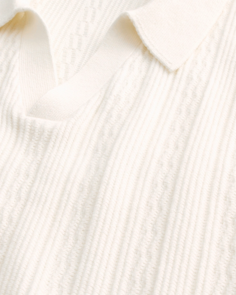 Boxy Short-Sleeve Sweater Polo