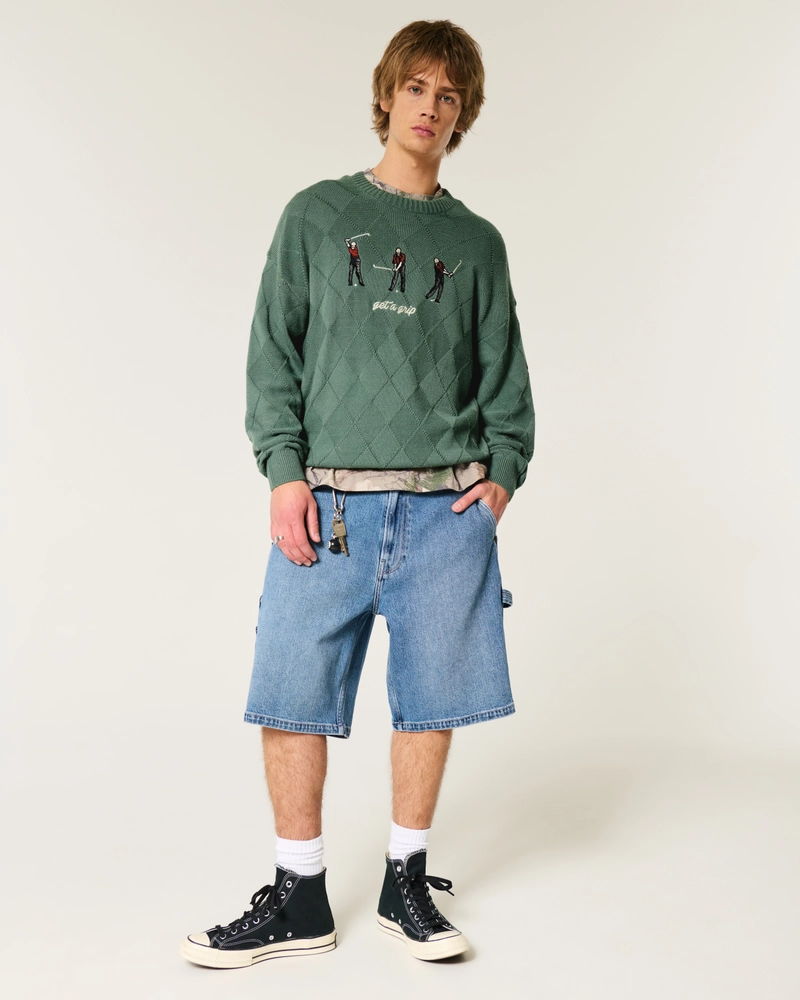 Boxy Golf Graphic Crew Sweater
