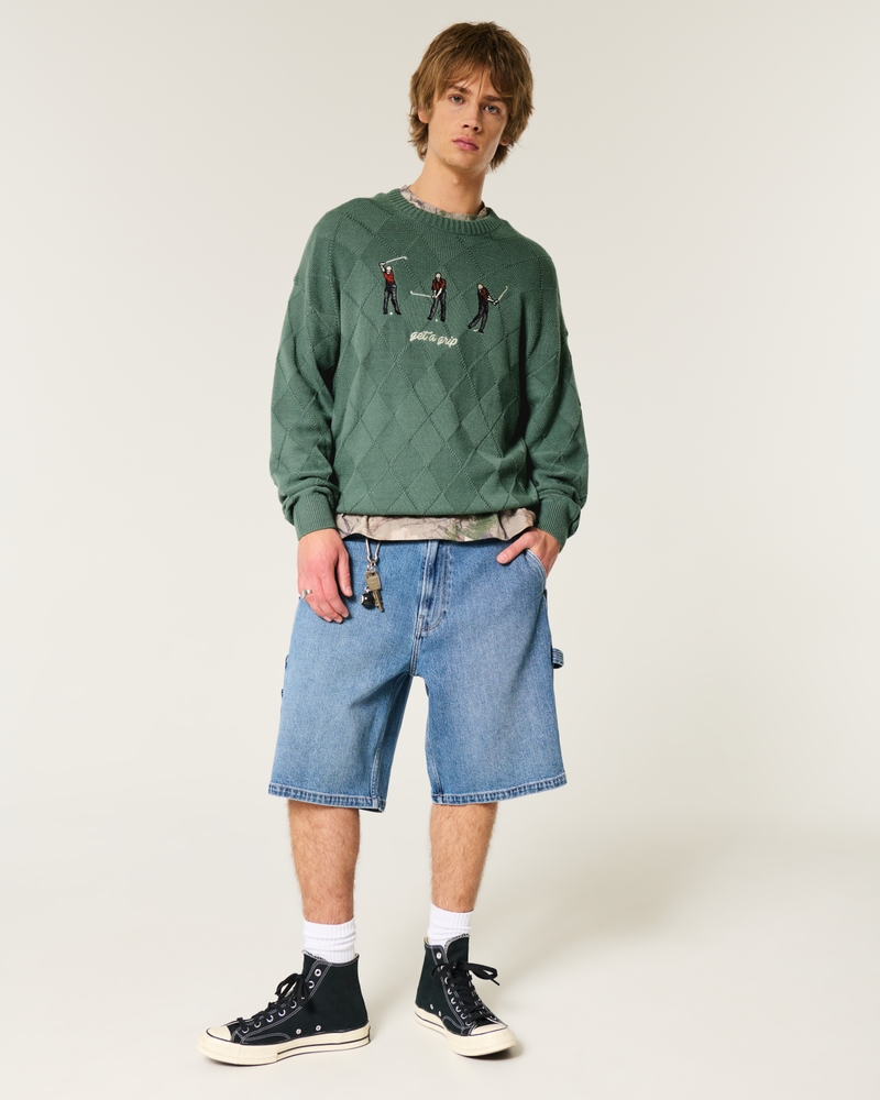 Boxy Golf Graphic Crew Sweater