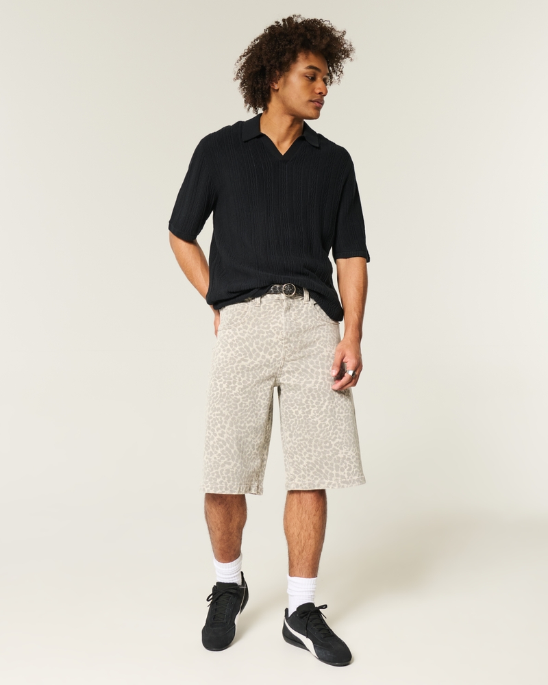 Boxy Short-Sleeve Sweater Polo