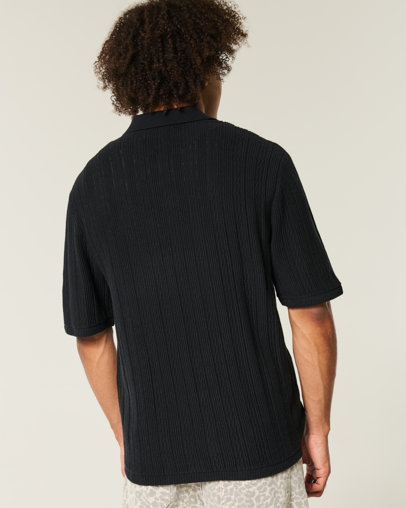 Boxy Short-Sleeve Sweater Polo
