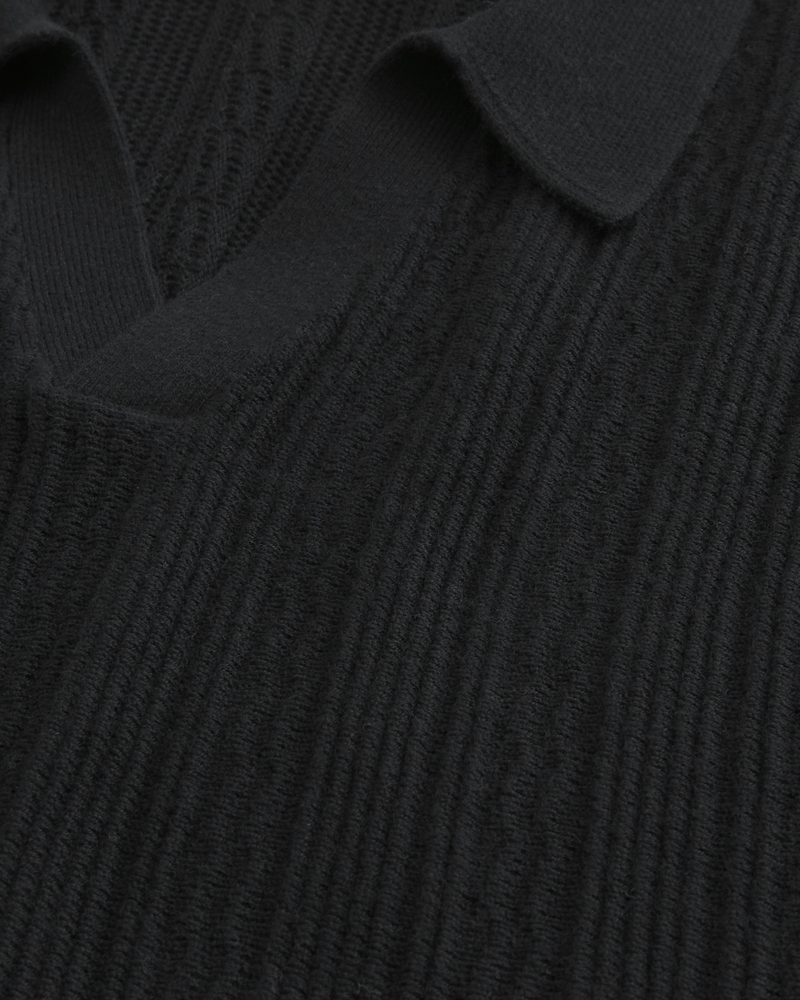 Boxy Short-Sleeve Sweater Polo